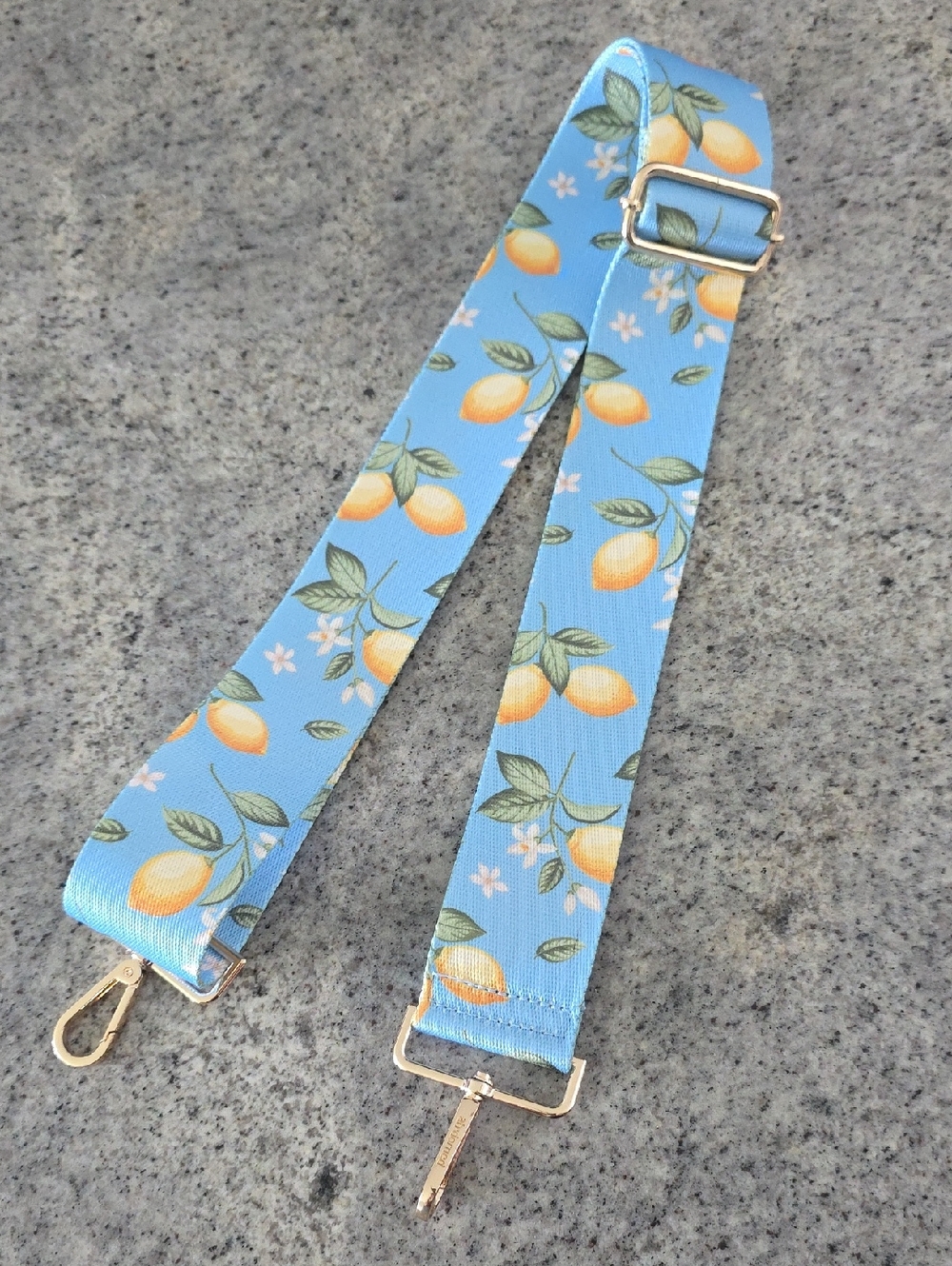Ah Dorned Blue Lemon Print Adjustable Quitar Bag Strap